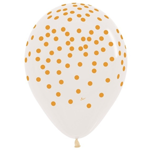 Verfijning Super goed kanker Ballon Transparant met Gouden Confetti Opdruk (1st)