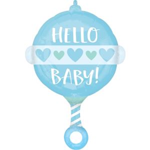 Folieballon Hello Baby Boy Rammelaar - 60 cm
