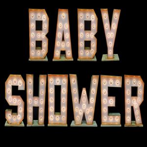 Lichtletter woord: Baby shower