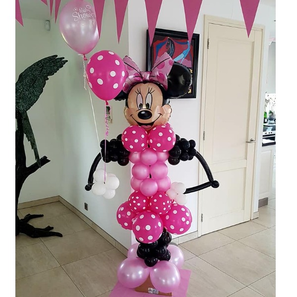 uitdrukken olie Gezicht omhoog Minnie Mouse pilaar van ballonnen